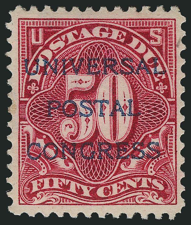 1c-50c Deep Claret, 1895 Postage Due, Universal Postal Congress Ovpt. (J38SO-J44SO).> Nearly all sweated original gum, 1c and 50c reperfed, latter deceptively so, otherwise Fine-Very Fine, only 125 sets
issued