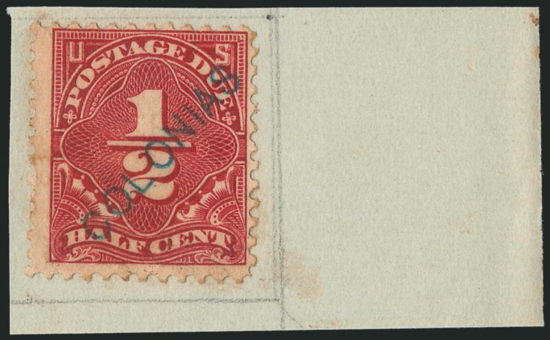 -12c Dull Red, 1925 Postage Due, UPU Specimens (J68S).> Two items, first is three s.e. singles affixed to piece of ledger page from the Madagascar archives and tied by red 40mm Postes Et
TelegraphesMadagascarCollection De Berne, other is single