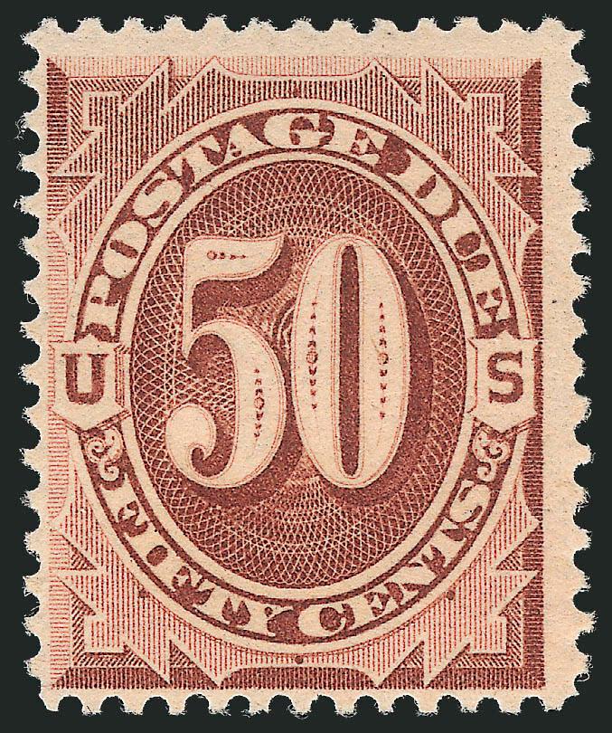 50c Red Brown (J21).> Mint N.H., wonderfully fresh with marvelous color, Fine, difficult to find Mint N.H.