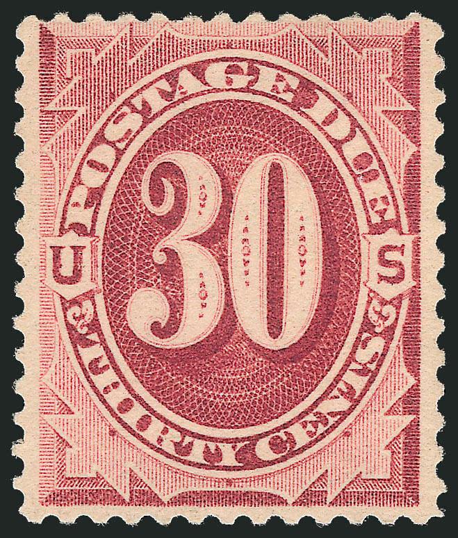 30c Bright Claret (J27).> Mint N.H., vivid color, Fine, scarce in this desirable post office Mint N.H. condition, with 1983 P.F. certificate