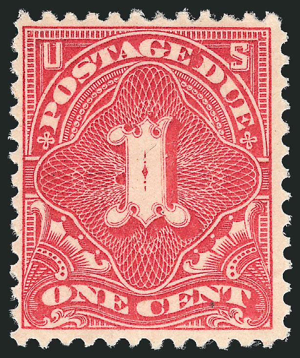 1c Vermilion (J29).> Mint N.H., brilliant color and fresh, attractively centered for this early Bureau Issue<><>^A FINE AND EXCEEDINGLY RARE STAMP TO FIND IN MINT NEVER-HINGED CONDITION.^<><>As an indication
of rarity, the Zoellner collection con