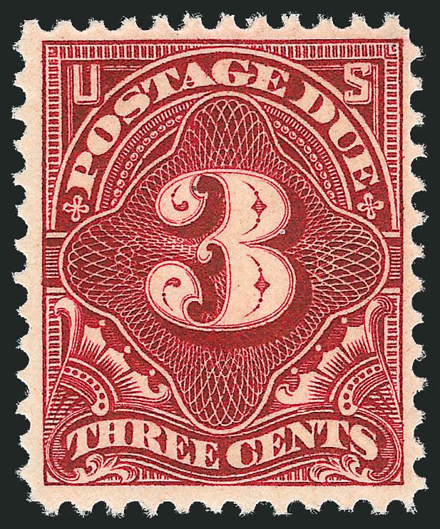 3c Deep Claret (J47).> Mint N.H., well-centered for this typically small margined stamp, gorgeous color, Very Fine, with 1987 P.F. certificate