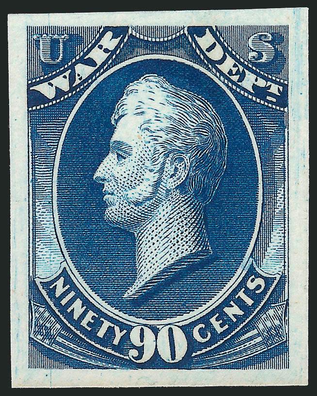 1c-90c War, Atlanta Trial Color Proofs (O83TC-O93TC).> Complete set in the five listed colors, fresh, Very Fine-Extremely Fine with the vast majority in the higher grade