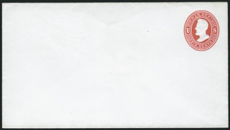 6c Dark Red on White, Entire (UO23).> Unused, three different, sizes 5, 7 and 8, knives 32, 34 and 36, Very Fine, all ex Todd