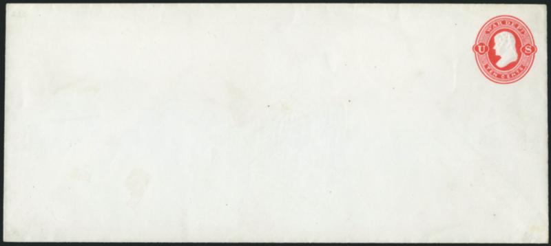 10c Vermilion on White, Entire (UO39).> Unused, watermark 2, size 7, knife 34, Very Fine, ex Barkhausen and Lilly