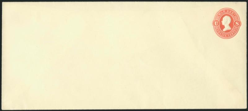 12c Red on Amber, Entire (UO62).> Unused, watermark 2, size 7, knife 34, Very Fine