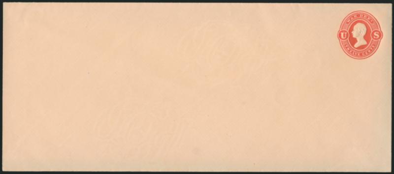 12c Red on Cream, Entire (UO63).> Unused, watermark 2, size 7, knife 34, Very Fine