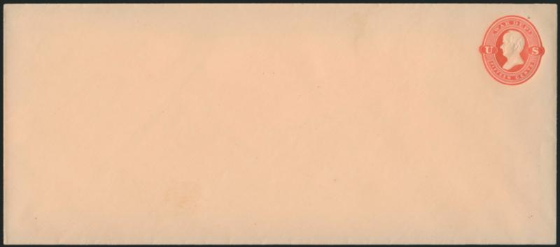 15c Red on Cream, Entire (UO66).> Unused, watermark 2, size 7, knife 51, Very Fine