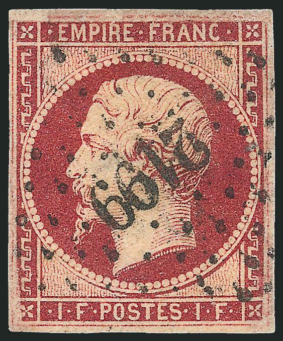 FRANCE, 1853-60, 1c-1fr Napoleon III (1321).> 35 used stamps, range of cancels incl. large boxed grids, small boxed grids, Stars, diamond grids, lozenges, two types of pointille, mostly selected by the owner
for quality of stamp and cancel, few smal