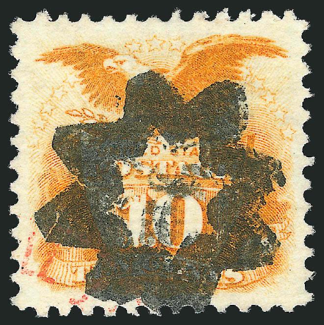 10c Yellow (116).> Rich color, cancelled by bold strike of <8-pointed Star fancy cancel> of San Francisco, wide and balanced margins, Extremely Fine, a scarce cancel, ex Saadi, with 1989 and 2002 P.F.
certificates