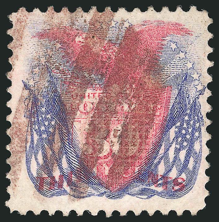 30c Ultramarine & Carmine (121).> Red grid cancel, bright colors nicely complemented by <large dark red grid> cancel, Very Fine and choice, attractive and scarce with the red grid cancel, with 1998 and 2010
P.F. certificates