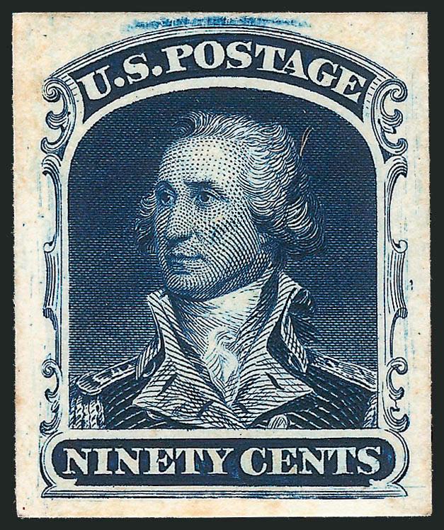 1c-90c 1857 Reprints, Plate Proofs on Card (40P4-47P4).> Large margins to clear, bright colors, fresh and Very Fine set, also incl. block of four of 63TC