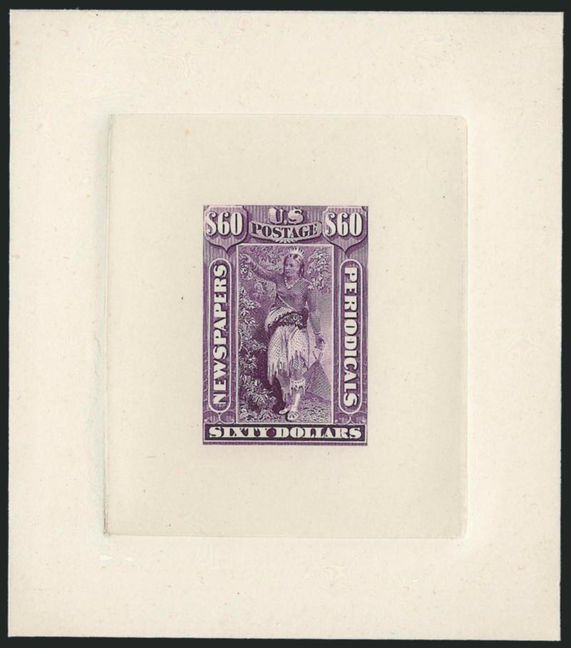 2c-$60.00 1875 Newspapers, Large Die Proofs on India (PR9P1-PR32P1).> On cards and with full die sinkage, attractively arranged on homemade album pages, 3c is affixed to card, few tiny flaws on others, still a
Very Fine and choice appearing set