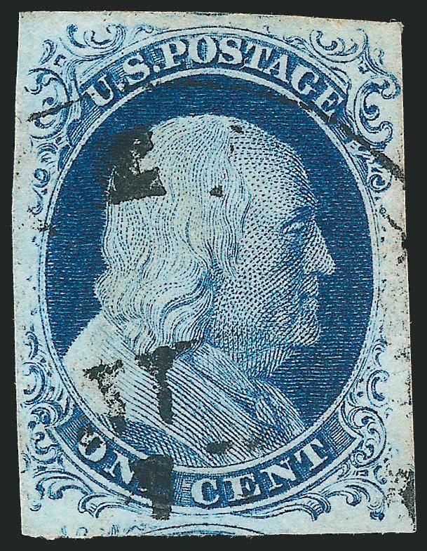 1c Blue, Ty. IV (9).> Two, large margins and choice centering, latter Position 98R1L with portions of adjoining stamps at top and right and with sheet margin at bottom, bright colors, circular datestamp
cancels, Extremely Fine, each with 2008 P.S.E.