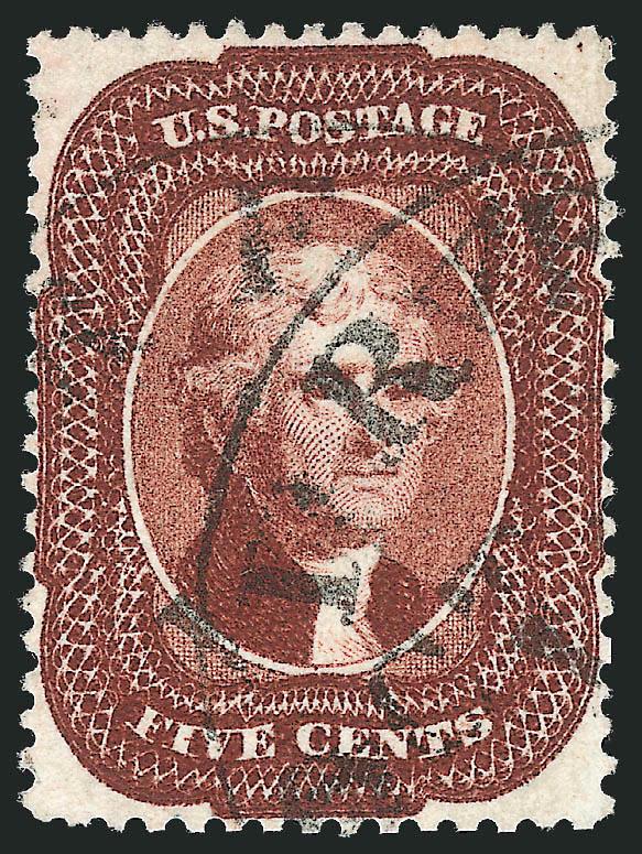 5c Red Brown (28).> Exceptionally well-centered, dark shade with neat circular datestamp, Very Fine and choice