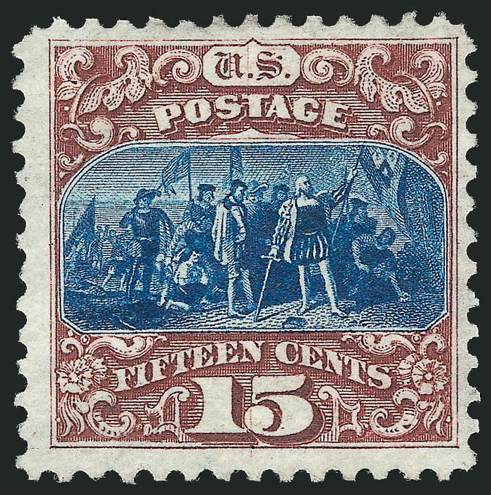 15c Brown & Blue, Re-Issue (129).> Unused (no gum), vibrant colors, Fine