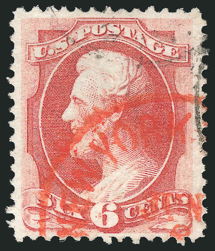 6c Carmine, Grill (137).> H. Grill, rich color, attractive <red> New York transit datestamp, Very Fine, with 1984 P.F. certificate