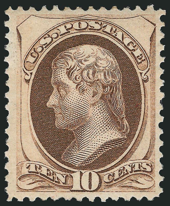 10c Brown (161).> Original gum, fresh color, well-centered with nicely proportioned margins, single slightly nibbed perf at left, still Extremely Fine, ex Golin, with 1988 P.F. certificate