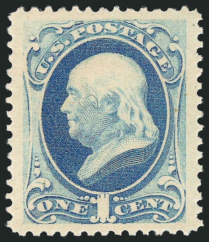1c Dark Ultramarine (182).> Original gum, lightly hinged, Jumbo margins and mathematically centered, very pleasing pastel color<><>^EXTREMELY FINE GEM. EXCEPTIONAL QUALITY FOR THIS ISSUE OR FOR ANY
ORIGINAL-GUM LARGE BANK NOTE STAMP.^<><>With 200