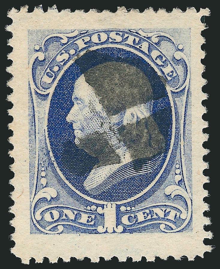 1c Dark Ultramarine (182).> Jumbo margins, quartered cork cancel, bright color, Extremely Fine Gem