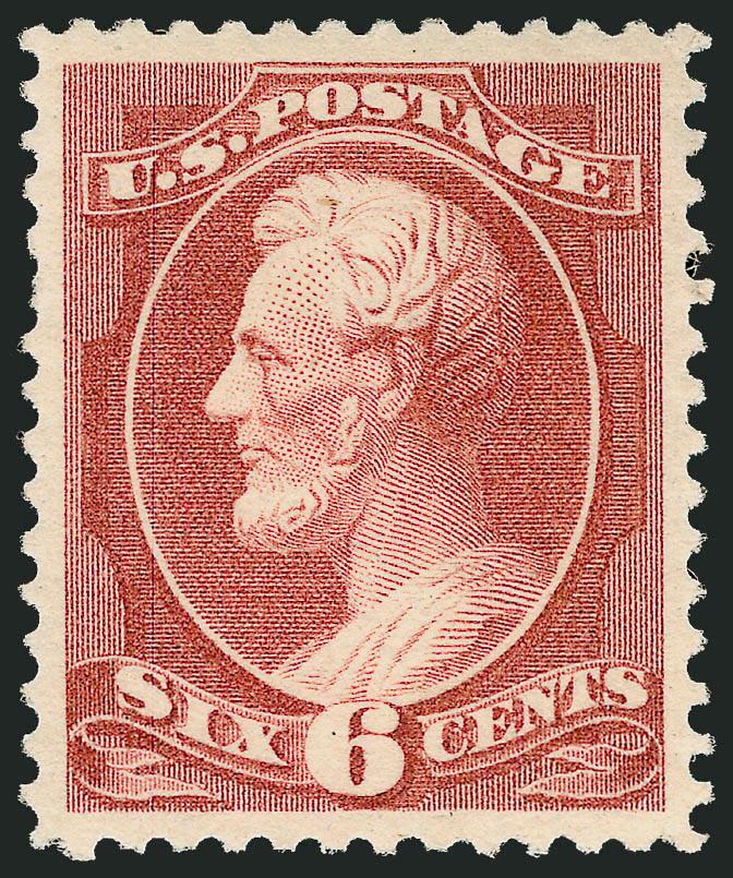 6c Deep Brown Red (208a).> Original gum, perfectly balanced margins and wonderful deep rich color, single ever so slightly nibbed perf at left, otherwise Extremely Fine