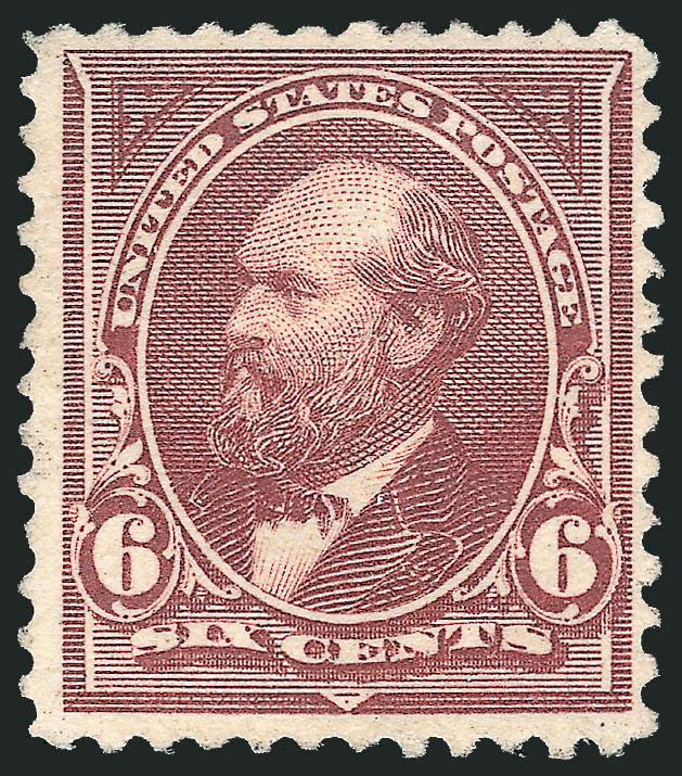 6c Dull Brown, USIR Watermark (271a).> Showing clear I of watermark, original gum, lightly hinged, pretty shade, reperfed at left<><>^FINE APPEARING AND RARE ORIGINAL-GUM EXAMPLE OF THE 6-CENT 1895 ISSUE WITH
USIR WATERMARK.^<><>The USIR (U