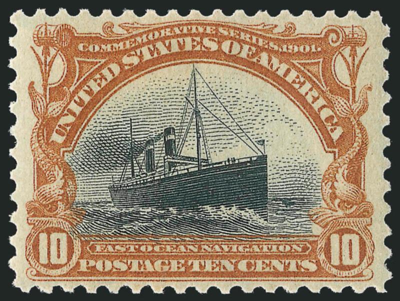 10c Pan-American (299).> Mint N.H., almost perfectly centered, bright colors, Extremely Fine, with 2004 P.F. certificate