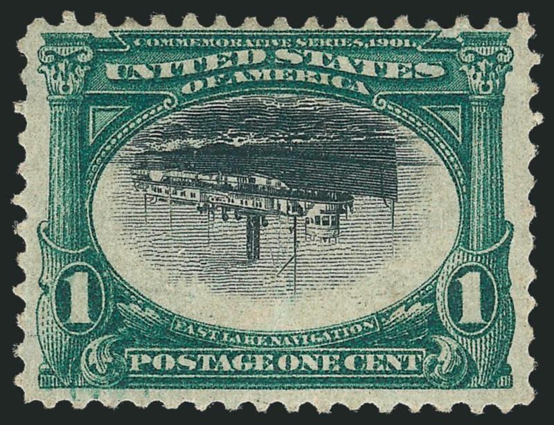 1c Pan-American, Center Inverted (294a).> Disturbed original gum, ample margins to just clear at top, tiny thin spot<><>^FINE APPEARING AND HIGHLY COLLECTIBLE EXAMPLE OF THE ONE-CENT PAN AMERICAN
INVERT.^<><>The 1c Pan-American Inverts were found