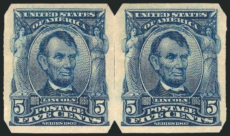 5c Blue, Imperforate, U.S. Automatic Vending Co. Ty. II Private Perforations (315 var).> Pair, left stamp h.r., exceptionally well-centered, Extremely Fine Gem pair of this scarce vending-machine coil