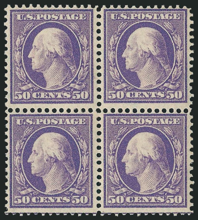 50c Violet (341).> Block of four, h.r., bright color, Fine
