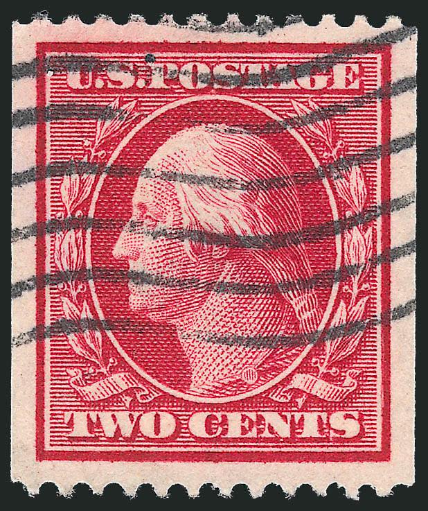 2c Carmine, Coil (349).> Gorgeous centering, neat machine cancel, Extremely Fine Gem, with 2009 P.F. certificate (XF-Superb 95)