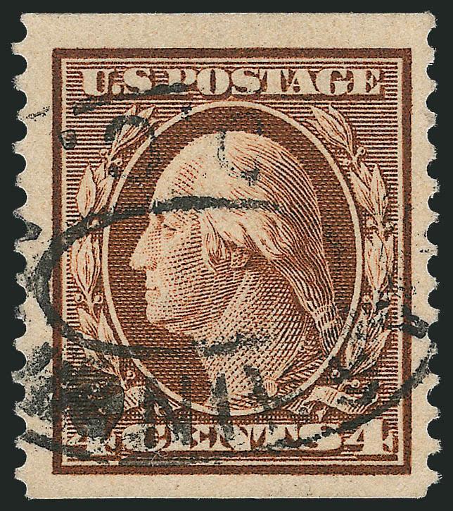 4c Orange Brown, Coil (354).> Huge Jumbo margins, lovely color, Washington D.C. oval cancel, Very Fine, with 2010 P.S.E. certificate