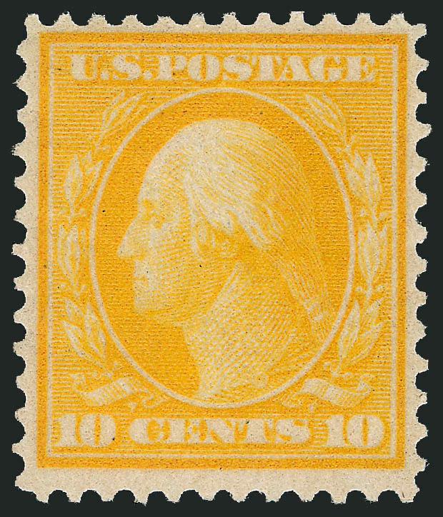 10c Yellow, Bluish (364).> Barely hinged, nicely centered, bright color with strong bluing, Very Fine, with 2006 P.S.E. certificate