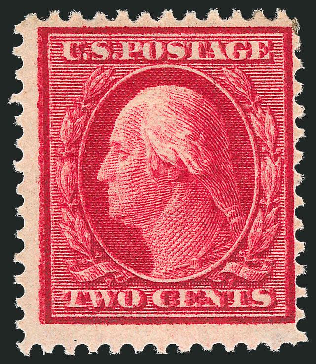 2c Carmine, Double Impression (375c).> Single tiny h.r. sliver at top right, clearly visible double impression throughout the design, bright color, Fine and scarce, we located only two other examples in Power
Search, ex Georgetown, with copy of 1992