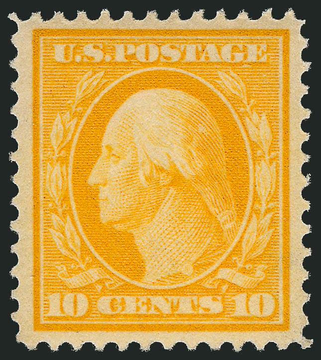 10c Yellow (381).> Mint N.H., brilliant color, well-centered, Very Fine and choice, with photocopy of 2004 P.S.E. certificate for block