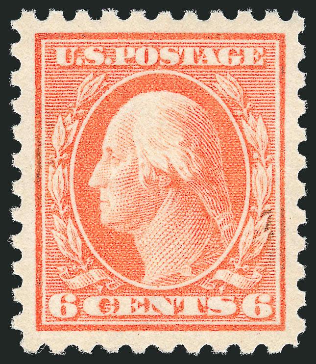 6c Red Orange (429).> Mint N.H., perfectly balanced wide margins, vivid color<><>^EXTREMELY FINE GEM. ACCORDING TO THE P.S.E. POPULATION REPORT, THIS IS ONE OF ONLY TWO TO HAVE ACHIEVED THE GRADE OF 98, WITH
ONLY TWO HIGHER.^<><>With 2010 P.S.E.