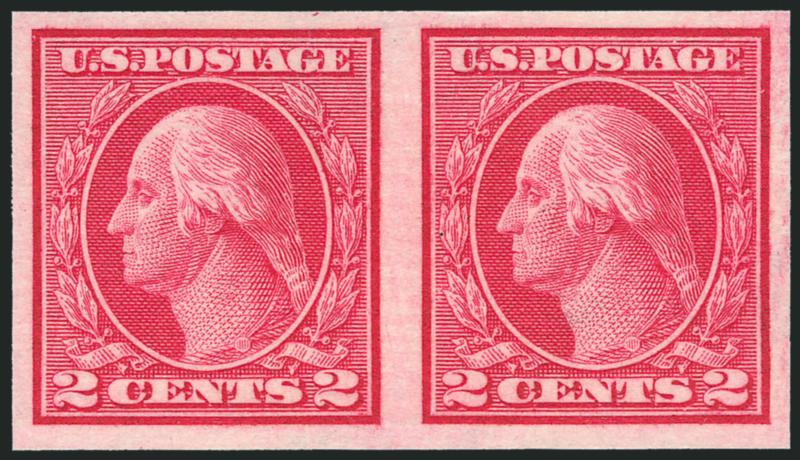 2c Carmine, Ty. I, Imperforate Coil (459).> Mint N.H. pair, vivid color and crisp impression, Extremely Fine Gem, with 2010 P.S.E. certificate (XF-Superb 95 SMQ $540.00)