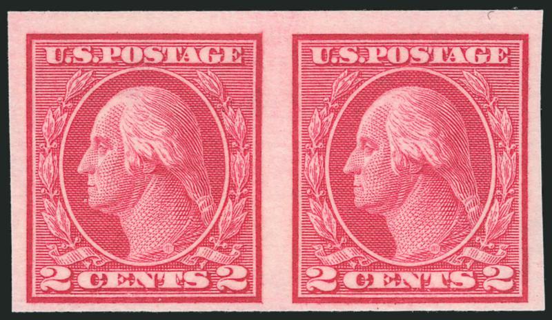 2c Carmine, Ty. I, Imperforate Coil (459).> Mint N.H. pair, fresh, rich color, Very Fine, with 2009 P.S.E. certificate