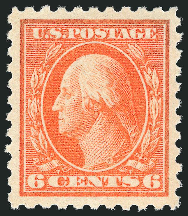 6c Red Orange (468).> Mint N.H., vivid fiery color, perfectly centered with wide margins<><>^EXTREMELY FINE GEM. THIS SPECTACULAR STAMP HAS BEEN AWARDED THE GRADE OF SUPERB 98 BY P.S.E. -- THIS IS THE HIGHEST
GRADE AWARDED TO DATE.^<><>With 2008