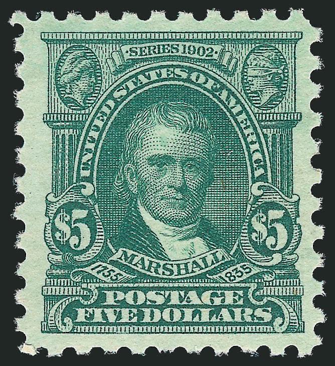$5.00 Light Green (480).> Mint N.H., fresh, bright and crisp, Very Fine, with 2003 P.S.E. certificate