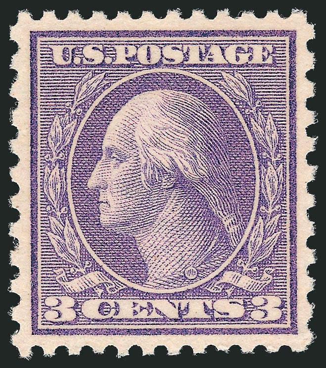 3c Violet, Ty. II (541).> Mint N.H., pretty shade, unusually choice centering for this issue, Extremely Fine Gem, with 2010 P.S.E. certificate (XF-Superb 95 SMQ $780.00), only four have graded higher to
date