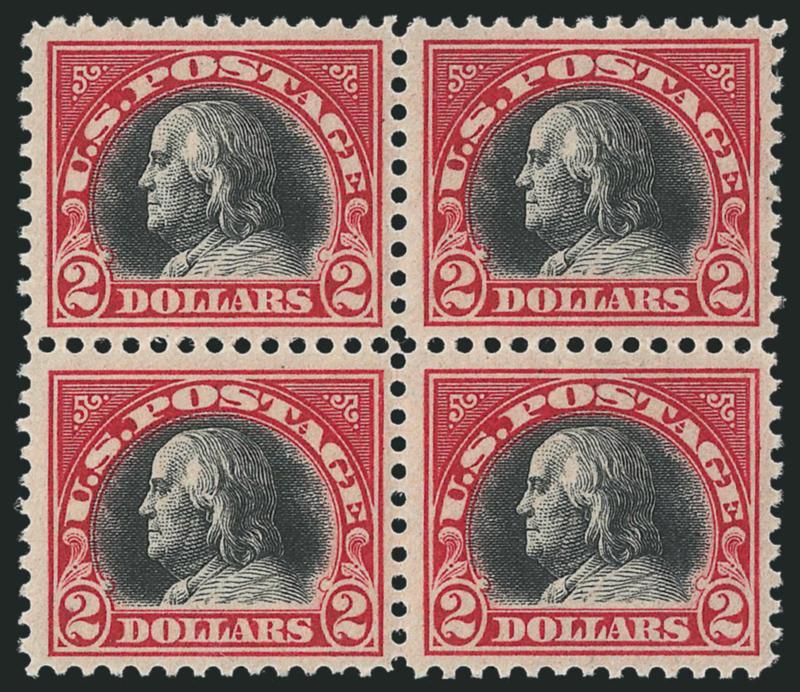 $2.00 Carmine & Black (547).> Mint N.H. block of four, exceptionally fresh and crisp, Fine-Very Fine