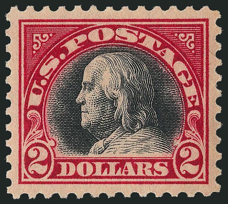 $2.00 Lake & Black (547a).> Mint N.H., deep rich colors and proof-like impressions on bright paper, choice centering with unusually wide margins, Extremely Fine Gem, with 2001 P.F. and 2008 P.S.E. certificates
(XF-Superb 95 SMQ $1,850.00), only two