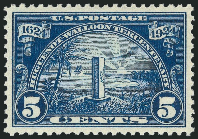 5c Huguenot-Walloon (616).> Mint N.H., detailed impression, perfectly centered, Extremely Fine Gem, with 2010 P.S.E. certificate (Superb 98 SMQ $880.00), only five have graded higher to date