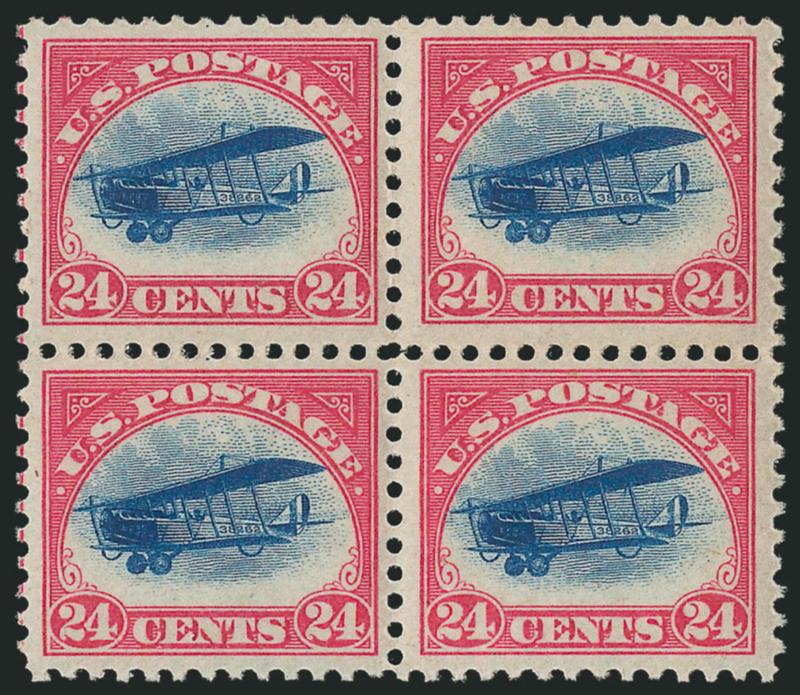 6c-24c 1918 Air Post (C1-C3).> Mint N.H. blocks of four, Fine-Very Fine
