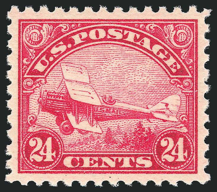 24c Carmine, 1923 Air Post (C6).> Mint N.H., perfectly centered, balanced margins, beautiful color, Extremely Fine Gem, with 2009 P.S.E. certificate (XF-Superb 95 SMQ $460.00)