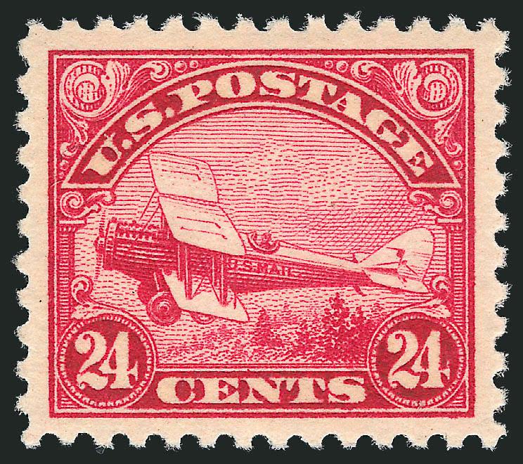 24c Carmine, 1923 Air Post (C6).> Mint N.H., almost perfectly balanced margins, vivid color on pristine paper, Extremely Fine Gem, with 2010 P.S.E. certificate (XF-Superb 95 SMQ $460.00)
