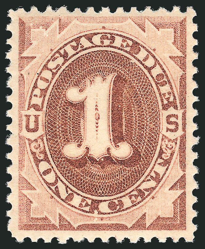 1c Brown (J1).> Barely hinged (if at all), rich color, choice margins and centering, Extremely Fine, difficult to find in this quality