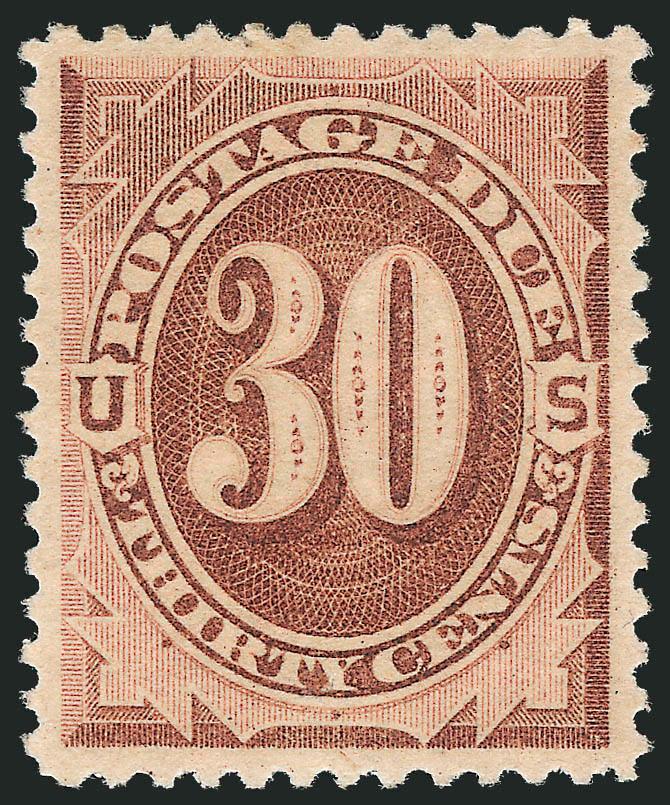 30c Brown (J6).> Original gum, lightly hinged, incredibly beautiful margins and centering, bright color, crisp impression, Extremely Fine, a lovely stamp, with 2008 P.F. certificate