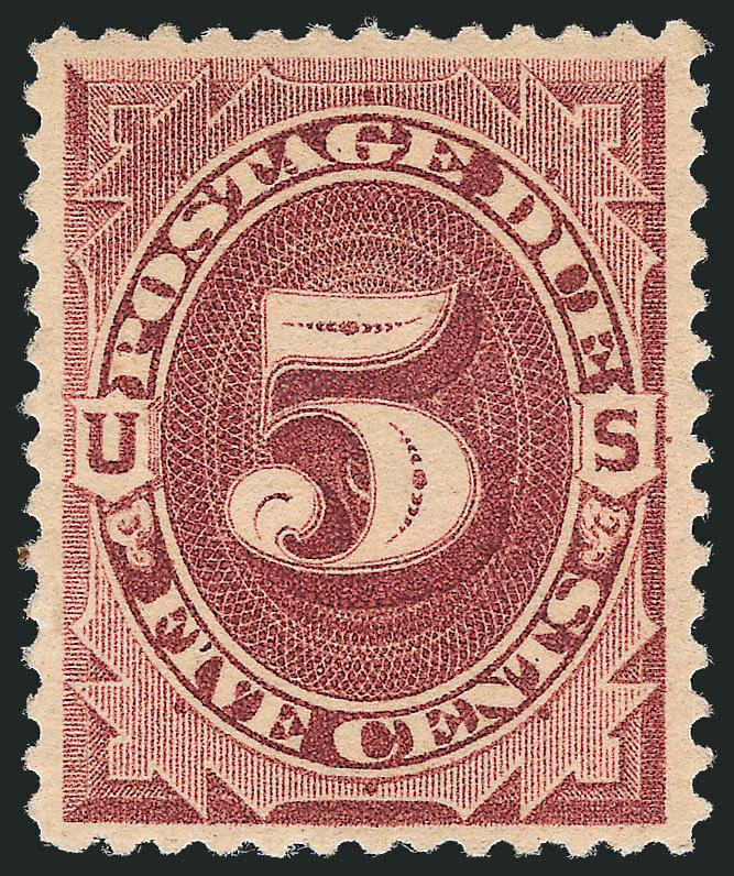 5c Red Brown (J18).> Original gum, choice centering, gorgeous color and impression, Extremely Fine, with 1992 and 2006 P.F. certificates (XF 90)